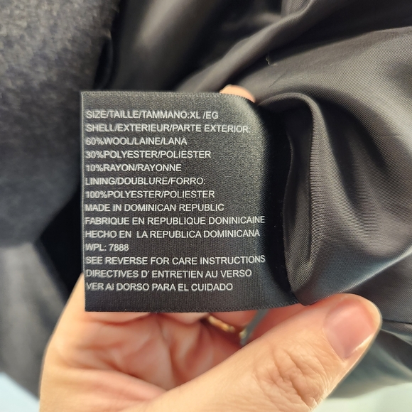 MICHAEL KORS Womens Double Chested 60% Wool Blend Pea Coat Sz XL Grey - Picture 5 of 9